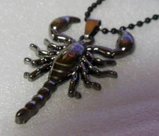 EZ Gift Item. Scorpion Pendant Necklace w/ Black Chain & Gift Bag. Free Shipping