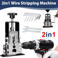Manual Wire Stripping Machine Drill Powered Hand Crank Wire Stripper Tool 1-25MM