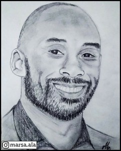 Kobe Bryant Portrait Pencil Drawing Art Work 89gsm Instagram Marsa Ala Ebay