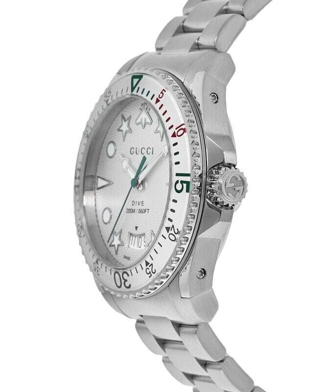 Gucci Dive 40mm Silver & White Men 