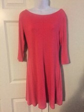TART Women's Career Work Versatile Coral Knit Boat Neck Dress Size M