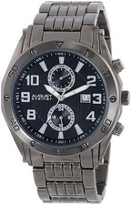 NEW August Steiner AS8070BK Men's Swiss Chronograph Watch Black Dial Case Band
