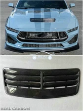 For 24-Up Ford Mustang DRY Real CARBON FIBER Front Upper Hood Vent Insert Cover