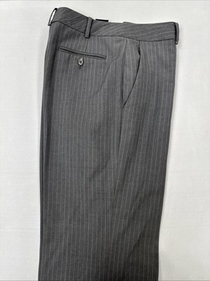 Caroline Fit Brooks Brothers Womens Gray Stripe Dress Pants Wide
