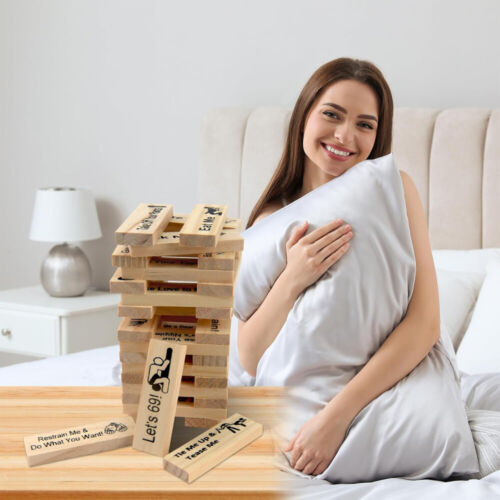 NEu Super Freches Blockturm Spiel Valentinstag Date Night Stapelblöcke 48 teilig - Bild 10 von 17