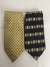 2 Geoffrey Beene Men  s 100 Silk Neck Ties Mixed Geometric Patterns