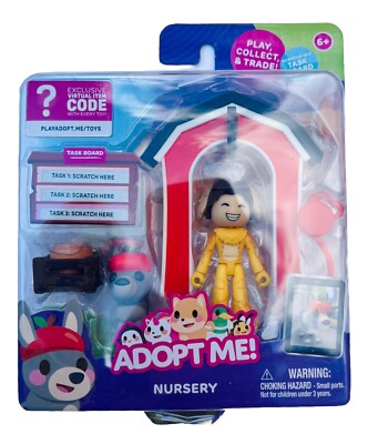 ADOPT ME! Nursery Playset Figure Pet Donkey Virtual Item Code Task Board NEW