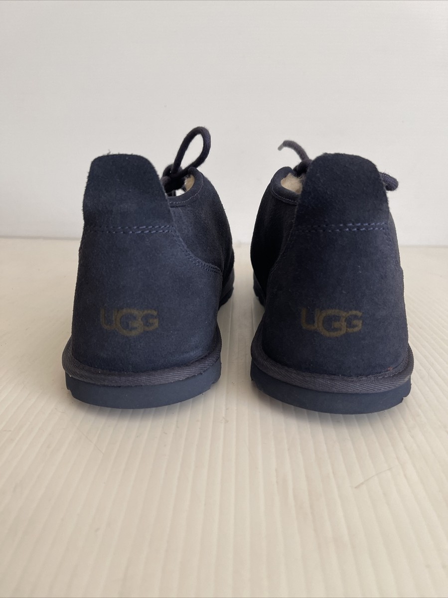 UGG Men\'s Navy Suede Chukka Boot with Shearling Lining UGG Boots Mens Size 6 Blue Suede Shearling Lined Lace Up  main image 4