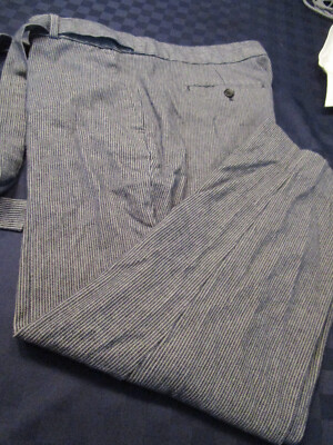 EUC BANANA REPUBLIC AVERY TIE WAIST COTTON CROPPED PANTS BLUE STRIPE SIZE  14