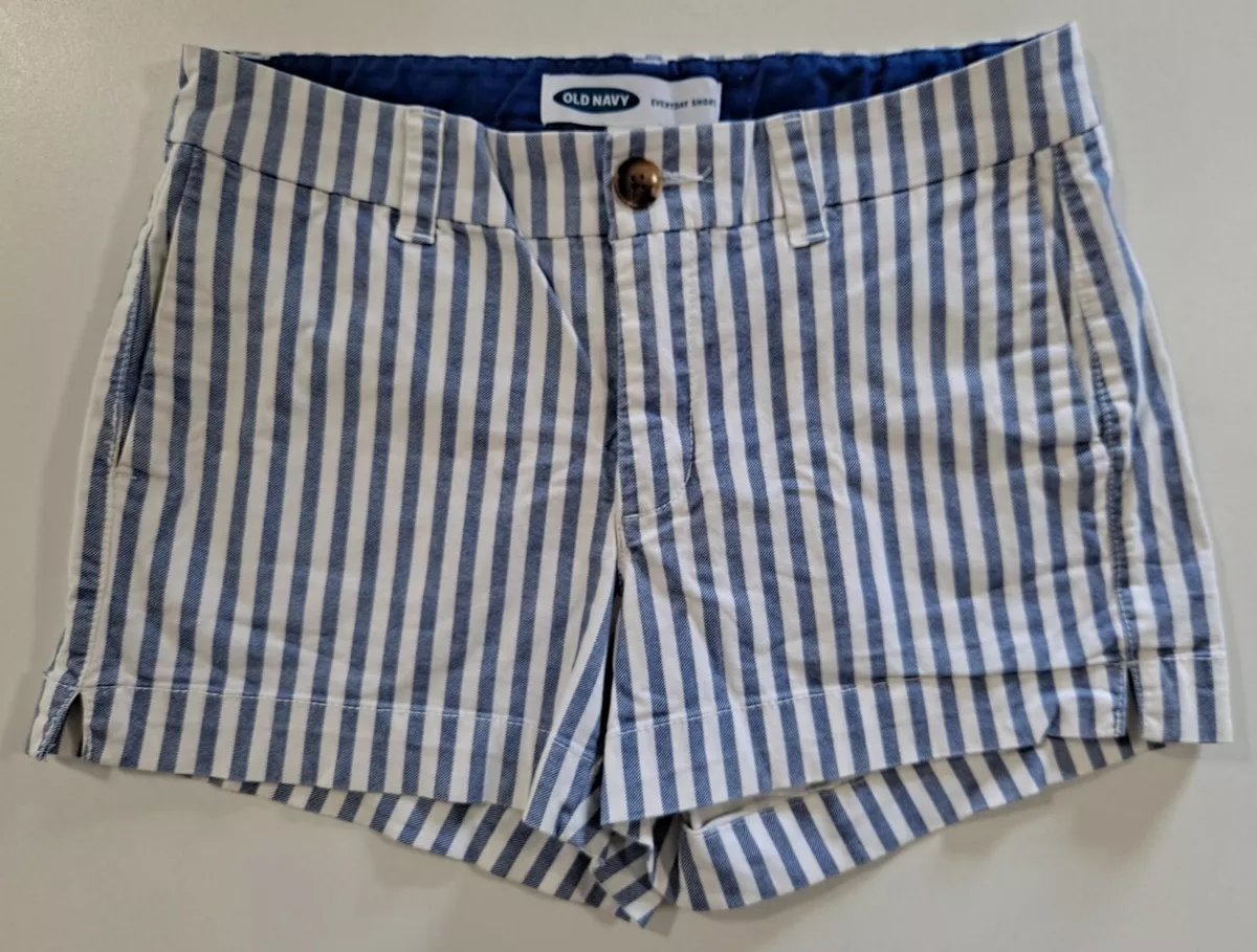 Navy blue and white shorts sale