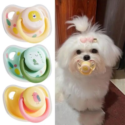 Soft Silicone Pet Calming Pacifier – Chew-Resistant Molar Toy for