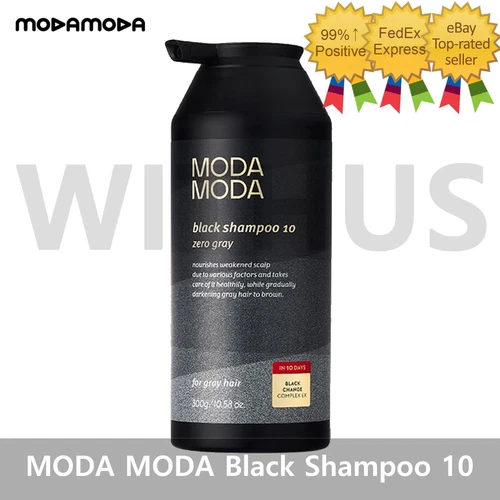 MODA MODA Black Shampoo 10 Zero Gray 300g for Gray Hair Hair Loss Care Tracking=