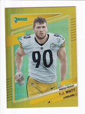 2021 Donruss T.J. Watt Gold Holo Press Proof Premium Variation #22 Steelers