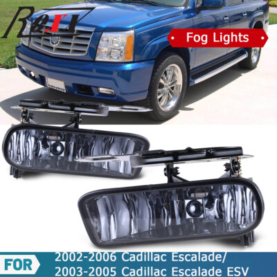 2002-2006 Fog Lights for Cadillac Escalade Black Smoke Projectors Driving Lamps