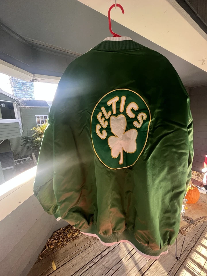 Vintage 90s Boston Celtics G-III Starter Bomber Jacket Green [RARE] | Size 4XL - Image 4 of 4