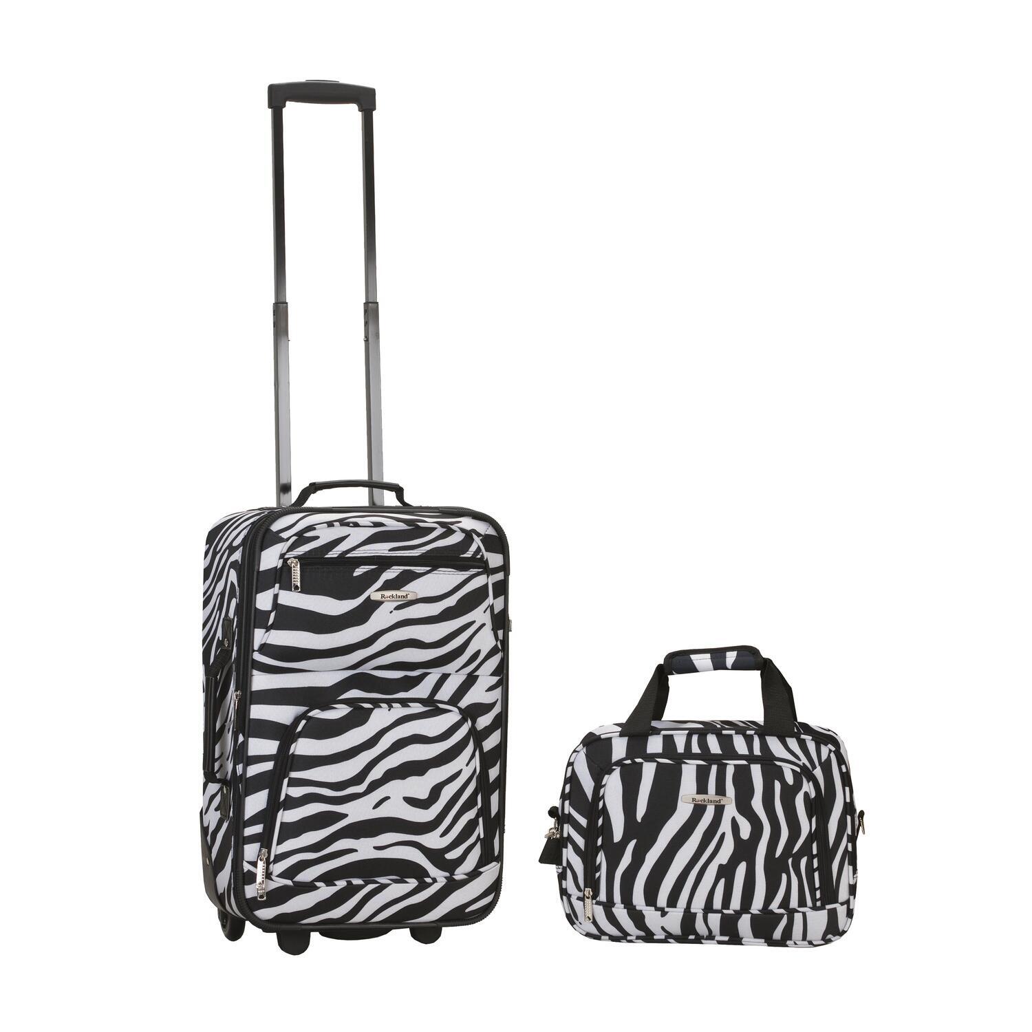 Rockland Unisex 2 Piece Luggage Set F102 Zebra