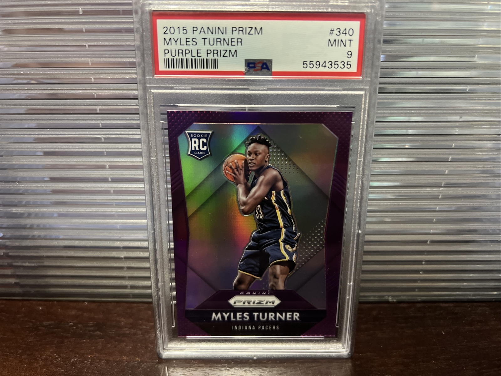 Myles Turner PSA 9 2015 Panini Prizm Purple /99 Rookie Card RC POP 3 None Higher