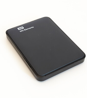 WD Elements 1TB Portable External Hard Drive HDD P/N WDBUZG0010BBK-05 Black