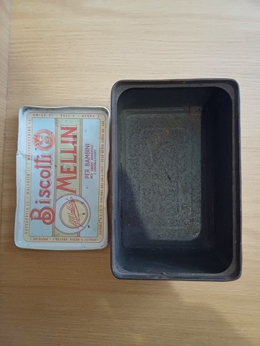 BELLISSIMA SCATOLA DI LATTA "BISCOTTI MELLIN" DA COLLEZIONE ORIGINALE ANNI '60 - Foto 8 di 9