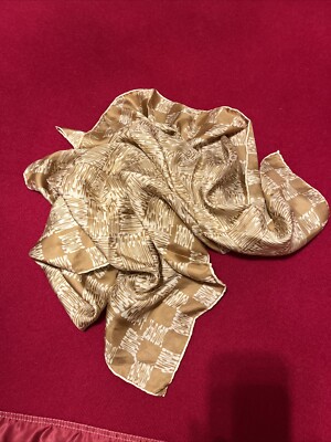 Vintage London Cream Square Silk Scarf Designer RICHARD
