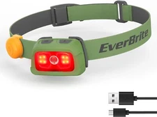 EverBrite Rechargeable Headlamp-Greeen 350 Lumens Headlamp w/Red Light 7 Modes