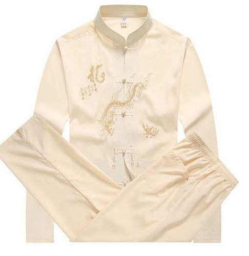 2* Long Sleeve Traditional Chinese Tang fu Top Men Kung Fu Tai Chi Clothes Pants - Picture 6 of 10
