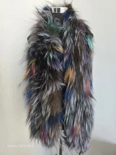 100% Real fox fur scarf /multi-color fur neck wrap / fur cape/shawl  170*20 cm 2