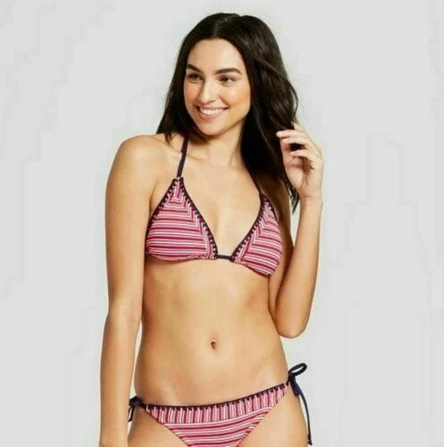 Mossimo Size L Striped Regular Size Top Swimwear for Women