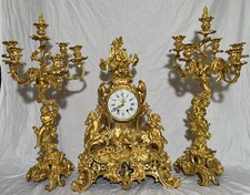 19th century Napoleon III chiseled gilded bronze fireplace trim