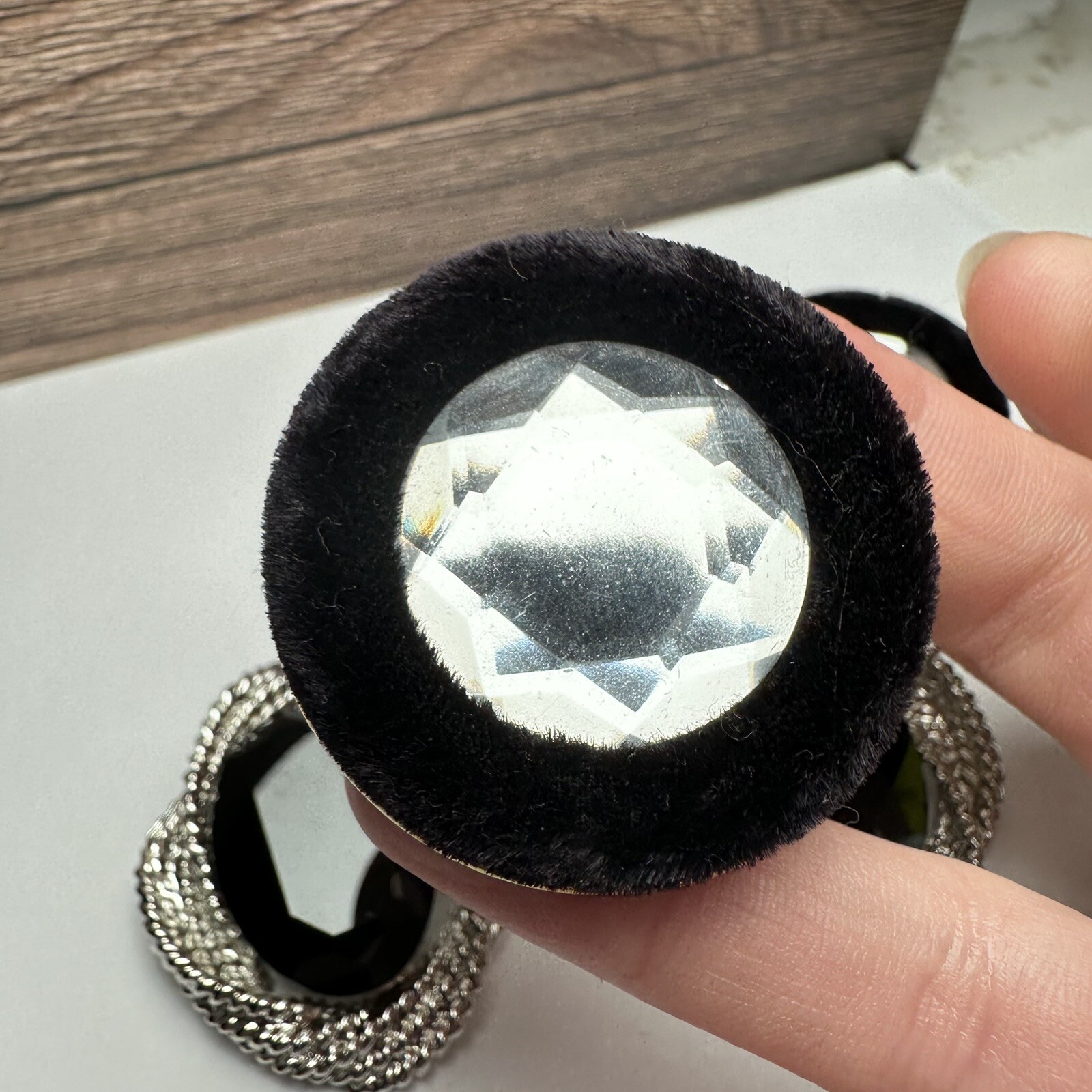 Rhinestone Large Oversized Statement Clip On Earr… - image 6