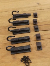 5 IRON FLAT SLIDING LOCK CABINET DOOR CUPBOARD DEAD BOLT SLIDE LATCH BARN LATCH