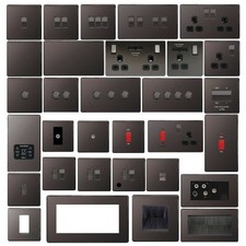 BG Nexus Black Nickel Screwless Flatplate Switches & Sockets Black Inserts