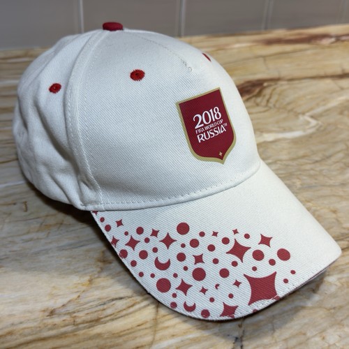FIFA World Cup Russia 2018 White/Red Adjustable Strap-back Baseball Hat Cap - Picture 8 of 17