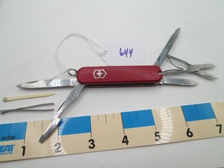 #644 Red Victorinox Swiss Army 74mm Executive Knife