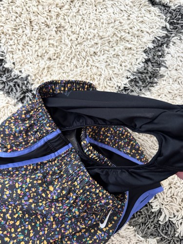 Women NIKE Tempo Icon Clash DRI-FIT Running Shorts Lined Black Purple size Small - Picture 3 of 4