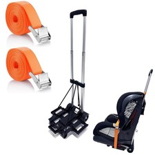 Car Seat Travel Cart for Airport, Foldable Car Seat Dolly  Roller, 90lbs Cap...