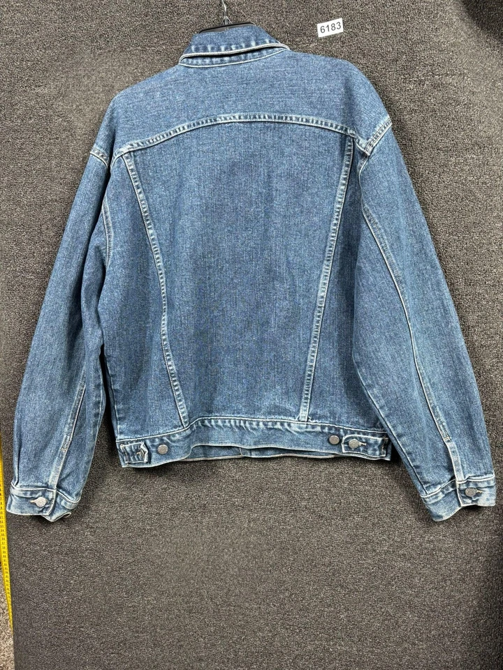 Vintage Guess Jeans Jacket Mens Large Blue Denim Trucker Made in USA 10807 90s - Image 2 of 4