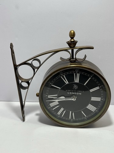 EICHHOLTZ DOUBLE SIDED 49 REGENT STREET LONDON TRAIN STATION CLOCK NICKEL GLASS