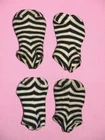 Mattel - Vintage 1960's LOT of 4 Zebra Striped Barbie Doll Swimsuits Bodysuits