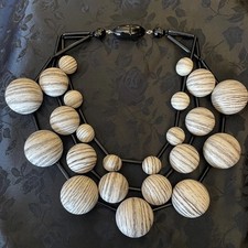 Collana Angela Caputi Fiocchi 3 Fili Zebra Stile Agata Satellitare Bavaglino 18”