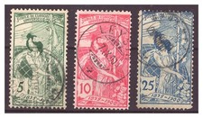 TIMBRES DE SUISSE N° 87/89 OBLITERES  TTB  COTE 71 €