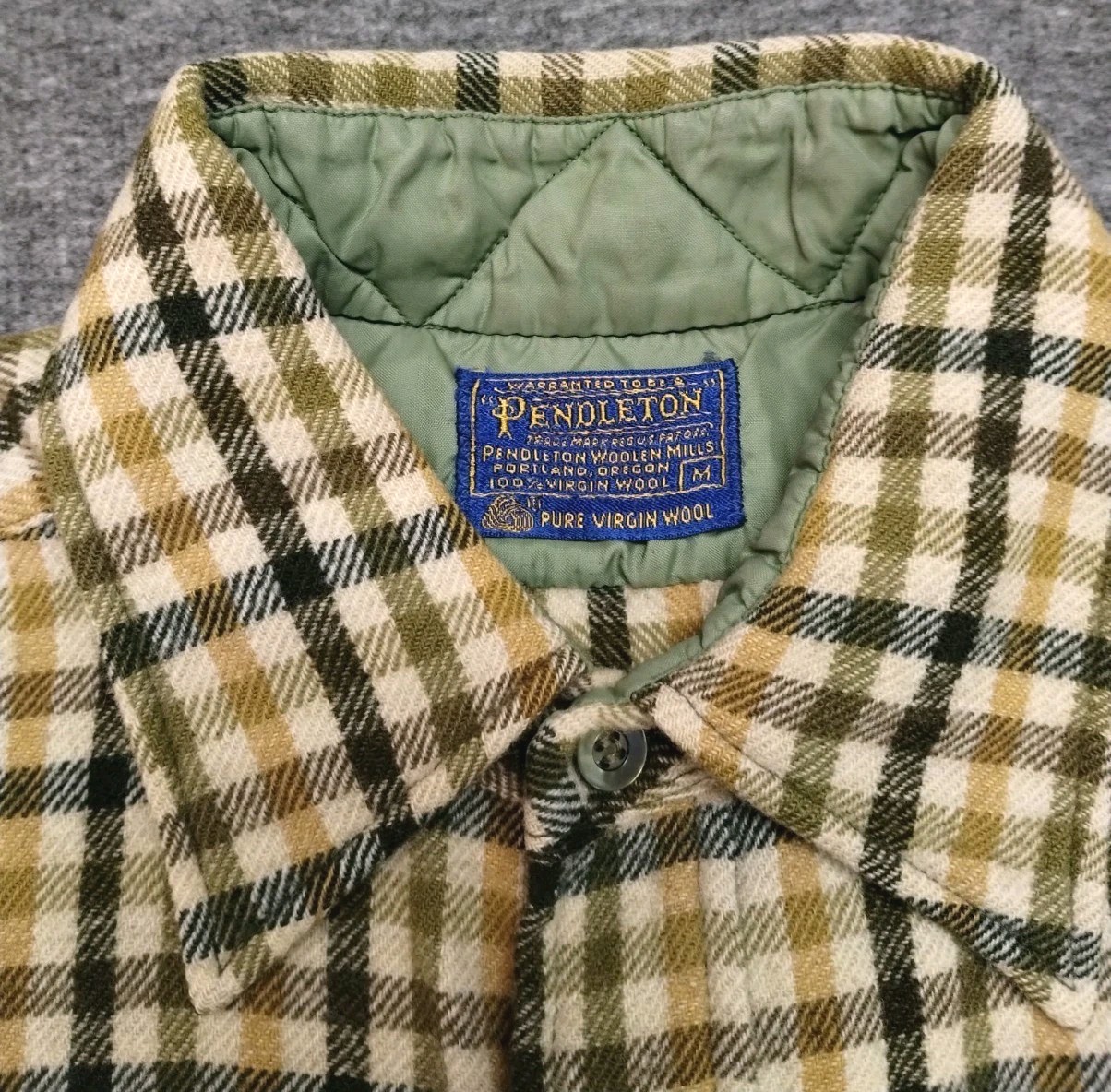 Pendleton Virgin Wool Medium Short Sleeve Plaid b… - image 1
