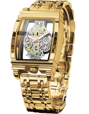 FORSINING Men's Luxury Hollow Skeleton Watch Retro Gorgeous Gear Carving Desi...