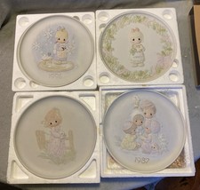 Lot of 4 Precious Moments 8.5" Plates w/boxes 1985 1987 1995 1997