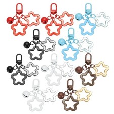 10Pcs Star Keychain, Keychain Charms, Blue/White/Brown/Black/Red