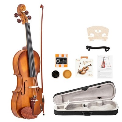  Back 2 School! Spruce Acoustic Violin w Softshelled Hard Case, Wax & More!
