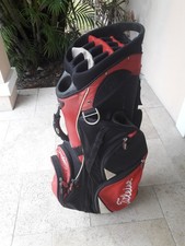 TITLEIST GOLF 14 WAY CART CARRY RED  BLACK LIGHTWEIGHT BAG