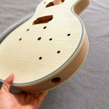 DIY Electric Guitar Kit L-P Custom Style Flamed Maple Top Mahogany Body Set in
