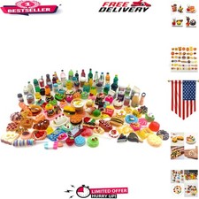 10 Hand-Painted Miniature Food and Drink Bottles - Perfect for Imaginative Play