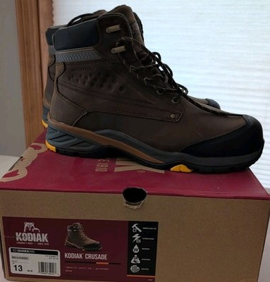 Canada Kodiak Crusade Mens 13M Leather Waterproof Composite Safety Toe 6'' Boots 